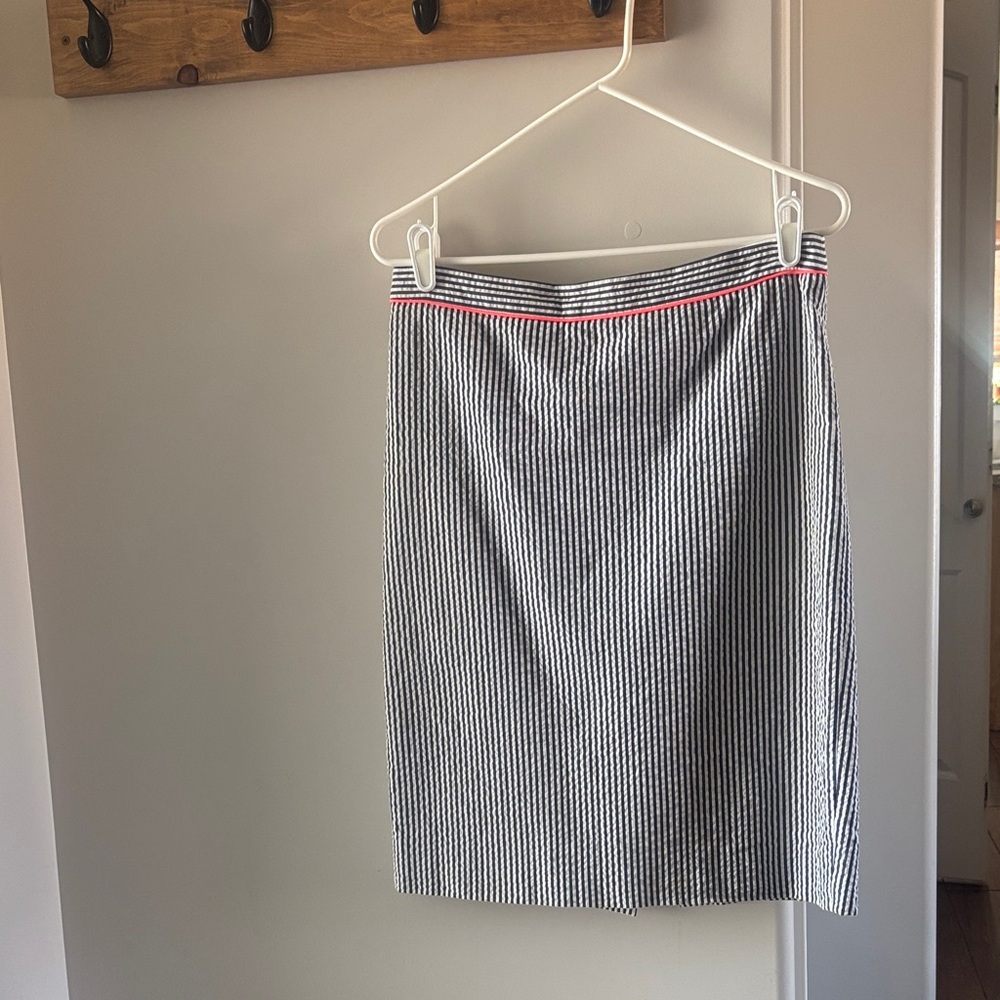 J. Crew Factory Navy and White Pencil Skirt